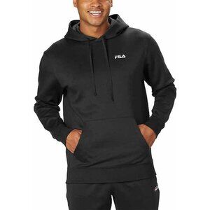 FILA Men's hoodie Long Sleeve kangaroo pocket Pullover Sweatshirt Black XXL